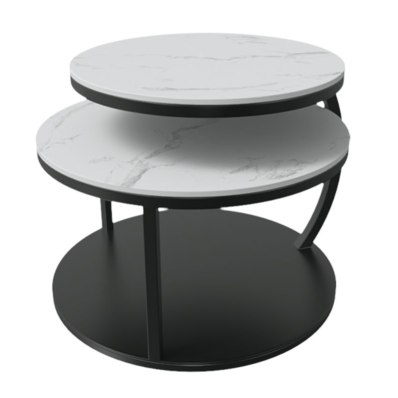 Glam Slate Coffee Table No Distressing Round Cocktail Table for Bedroom Clearhalo 'Coffee & Accent Tables' 'Coffee Tables' 'coffee_tables' 'furn' 'furn_coffee_tables' 'Furniture' 'Living Room Furniture' 1200x1200_f7d3e056-0231-42c7-93f4-0ff13922c4a2