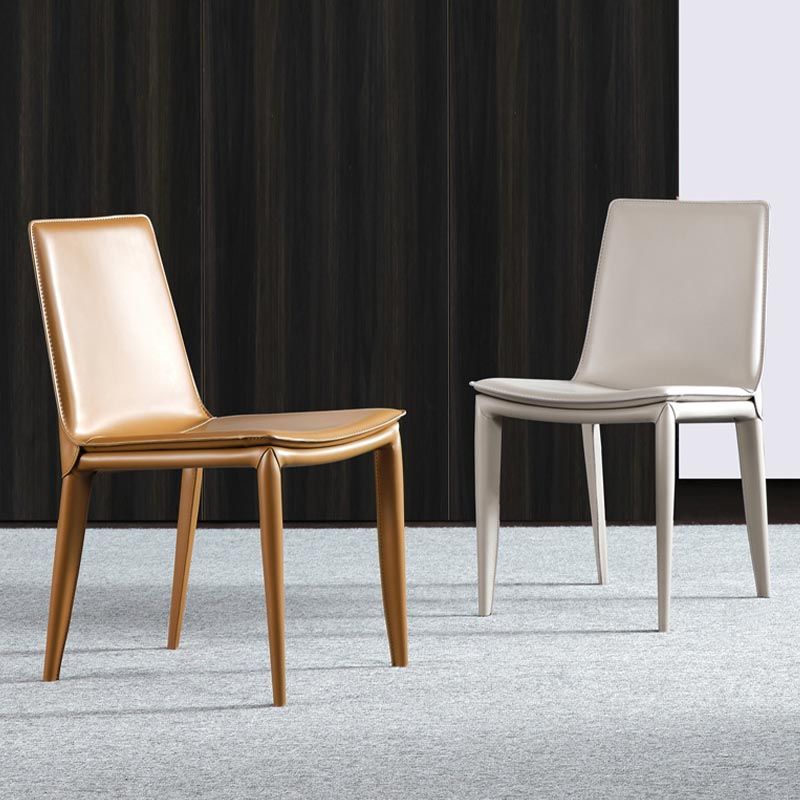 Contemporary Style Dining Chairs Armless Chair with Metal Legs for Kitchen Clearhalo 'Dining Chairs' 'Dining Tables & Seating' 'dining_chair' 'furn' 'furn_dining_chair' 'Furniture' 'Kitchen & Dining Furniture' 1200x1200_f7d44a7a-3bd2-4c65-ba04-e24fecfc674d