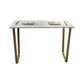 Glam Rectangle Faux Marble Pub Bar Table Indoor Metal Bar Dining Table with Sled Pedestal Clearhalo 'Bar Furniture' 'Bar Tables' 'bar_tables' 'furn' 'furn_bar_tables' 'Furniture' 'furniture_bar_tables' 'Kitchen & Dining Furniture' 1200x1200_f7d46f0b-db5f-4daf-9b72-0cb997e55042