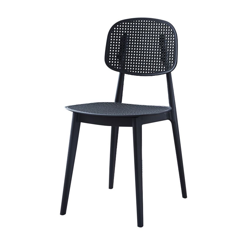 Sedia da pranzo in plastica in plastica aperta in stile contemporaneo per sala da pranzo