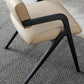 Modern Upholstered Arm Chair Home Black Legs Solid Wood Dining Chair