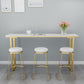 Glam Metal Barstool Fabric Counter Stool with Gold Base in Matte Finish