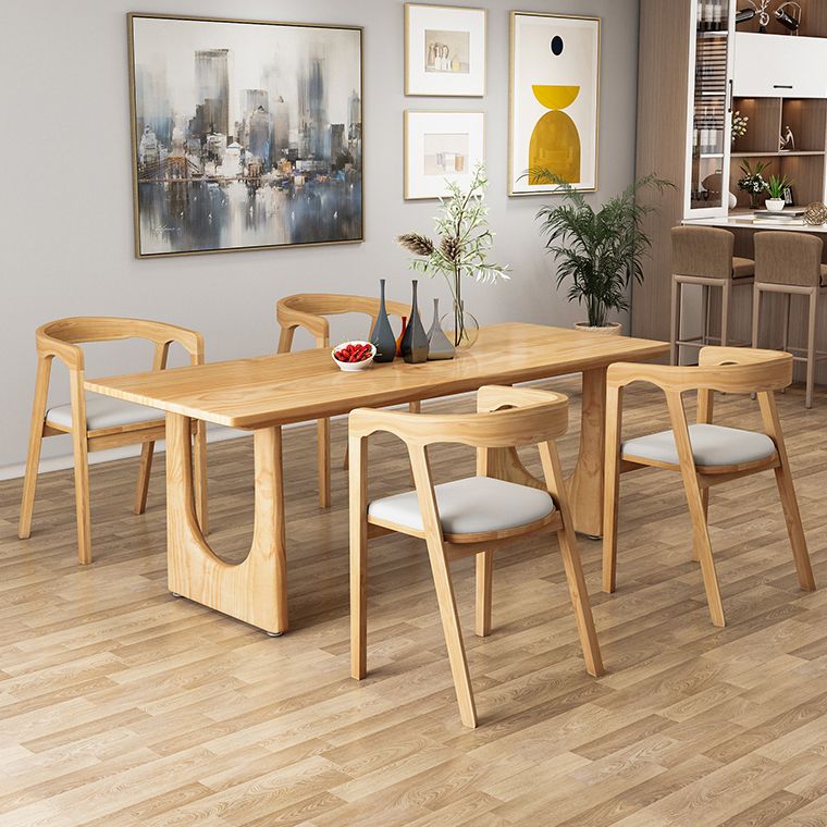 Modern 1/2/4/5/6/7 Pieces Dining Set Rectangle Dining Table Set with Wood Chairs Clearhalo 'Dining Room Sets' 'Dining Tables & Seating' 'dining_room_set' 'furn' 'furn_dining_room_set' 'Furniture' 'furniture_dining_room_set' 'Kitchen & Dining Furniture' 'kitchen&dining_furn' 'kitchen' 1200x1200_f7da1497-2e93-4267-a7e8-11fa0dbb9b21