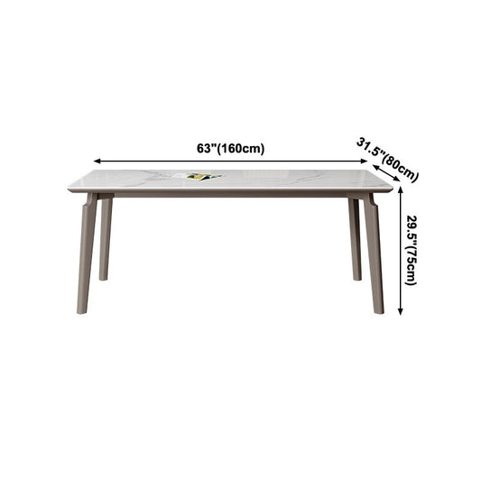 Midcentury Rectangle Dining Site Table Stone Dining Room Home Furniture