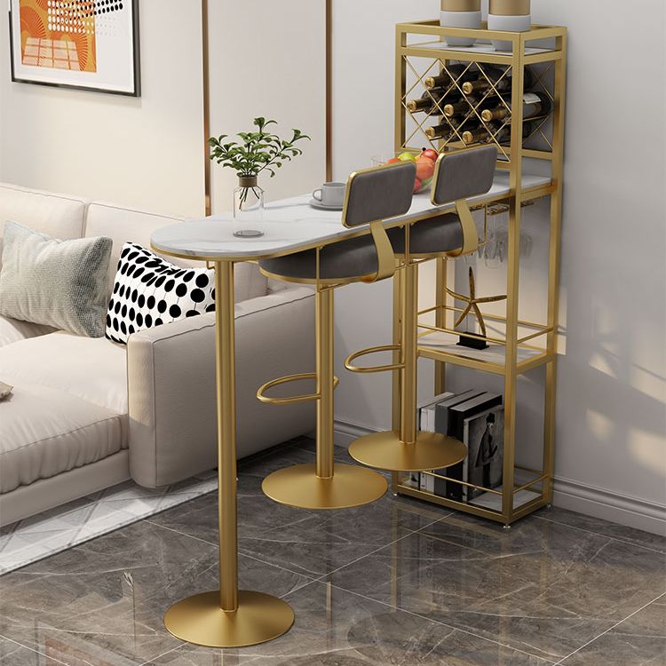 Modern 1/3 Pieces Bar Table Set Stone Counter Table with Rotatable Stools for Living Room Clearhalo 'Bar Furniture' 'furn' 'furn_home_bar_bar_sets' 'Furniture' 'Home Bars & Bar Sets' 'home_bar_bar_sets' 'Kitchen & Dining Furniture' 1200x1200_f7dc012f-922f-4c4f-8dc9-b5677370065e