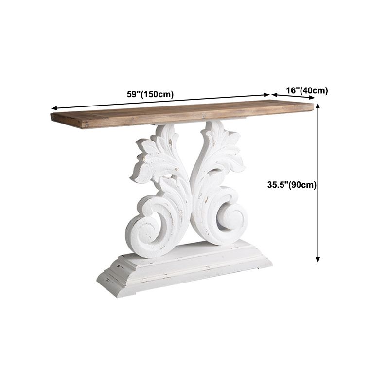 Console di campagna francese Rettangolo piedistagle Console in legno massiccio in difficoltà