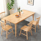 Modern Rectangular Natural Rubberwood Dining Table with 4 Legs Clearhalo 'Dining Tables & Seating' 'Dining Tables' 'dining_table' 'furn' 'furn_dining_table' 'Furniture' 'Kitchen & Dining Furniture' 1200x1200_f7de2fa9-7d03-448b-ab0d-844c78922f49