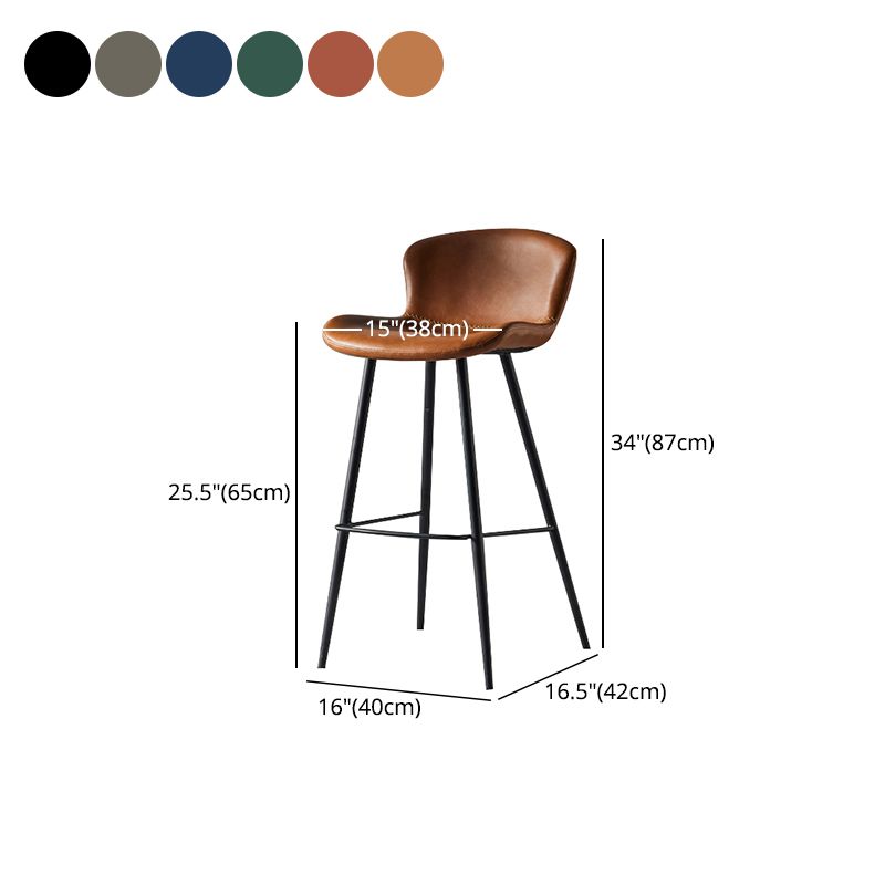 Metal Industrial Kitchen Dining Room Armless Stool Low Back Bar Stool Clearhalo 'Bar Furniture' 'Bar Stools' 'bar_stools' 'Furniture' 'furniture_bar_stools' 'Kitchen & Dining Furniture' 1200x1200_f7de63a4-fddd-487d-a39b-2795b68fd943