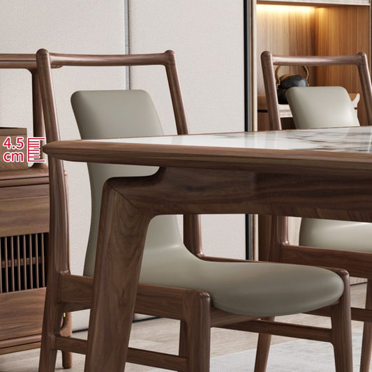 Mesa de comedor de comedor de madera sólida moderna mesa de comedor de base de trípode de piedra