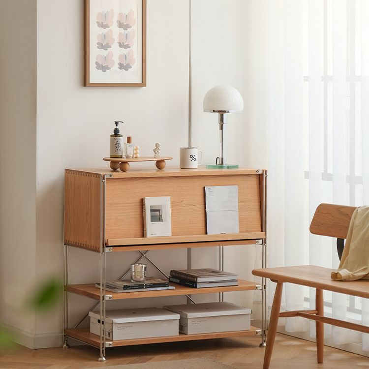 Industrial Accent Cabinet with 2 Shelves and 1 Door in Solid Wood Clearhalo 'Cabinets & Chests' 'cabinets_chests' 'furn' 'furn_cabinets_chests' 'Furniture' 'Living Room Furniture' 1200x1200_f7df7103-cf43-458a-89a7-9aea0b1f5193