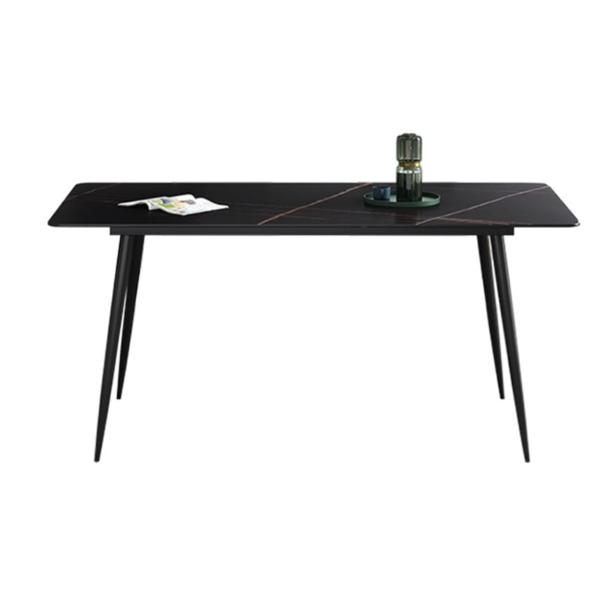Metal Industrial Rectangle Dining Table Sintered Stone Top Table for Dining Room Clearhalo ' dining_table' 'Dining Tables & Seating' 'Dining Tables' 'furn' 'furn_dining_table' 'Furniture' 'furniture_dining_table' 'Kitchen & Dining Furniture' 'kitchen&dining_furn' 'kitchen' 'kitchen_dining_table' 1200x1200_f7dfb999-d067-4abd-b5e5-300021be624f