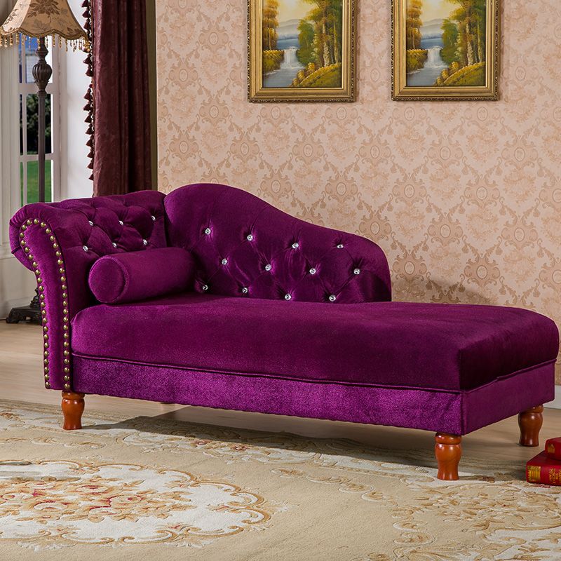 Living Room Velvet Rolled Arms Chaise Modern Chaise Lounge with Upholster Clearhalo 'Chairs & Seating' 'Chaise Lounge' 'chaise_lounge' 'furn' 'furn_chaise_lounge' 'Furniture' 'Living Room Furniture' 1200x1200_f7dffa55-03aa-4de0-a90b-5bdda2c45b6f