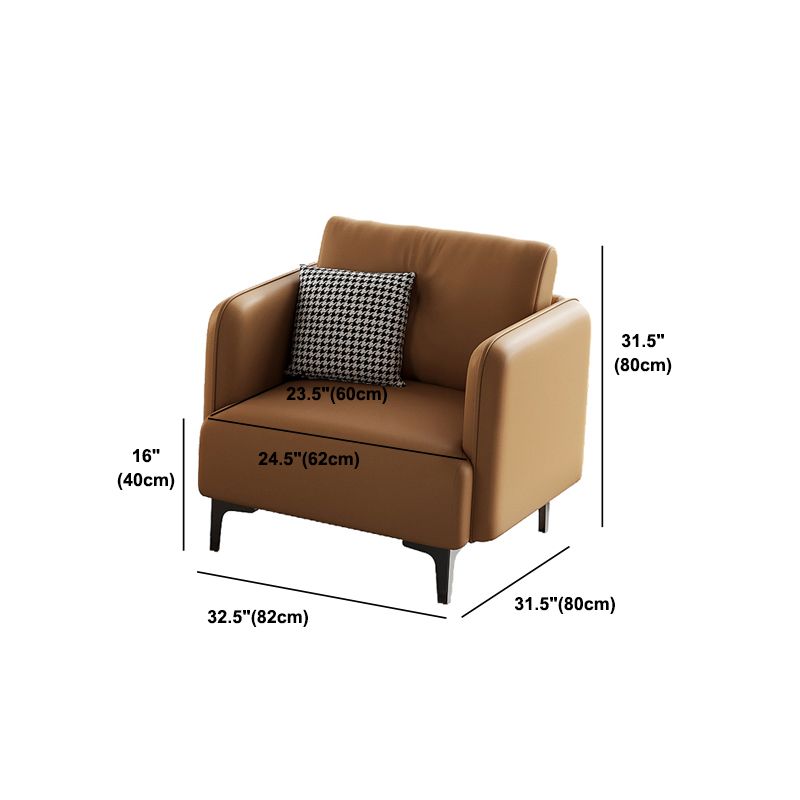 タフテッドスクエアアーム標準モダンセッピーソファオレンジ/ホワイト