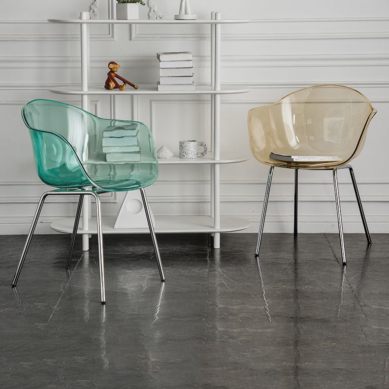 Contemporary Style Dining Chairs Arm Side Chair with Metal Legs for Kitchen Clearhalo ' kitchen&dining_furn' 'Dining Chairs' 'Dining Tables & Seating' 'dining_chair' 'Furniture' 'furniture_dining_chair' 'Kitchen & Dining Furniture' 'kitchen' 1200x1200_f7e074cc-c2d9-4563-82e6-a5b2c617e10e