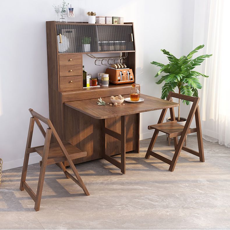 Moderne rechthoekige massief houten eettafel met lade, 68,9" x 31,5" x 29,5"