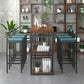 Modern de 1/4/7 piezas de mesa de barra de barra de pino de madera de pino con taburetes altos