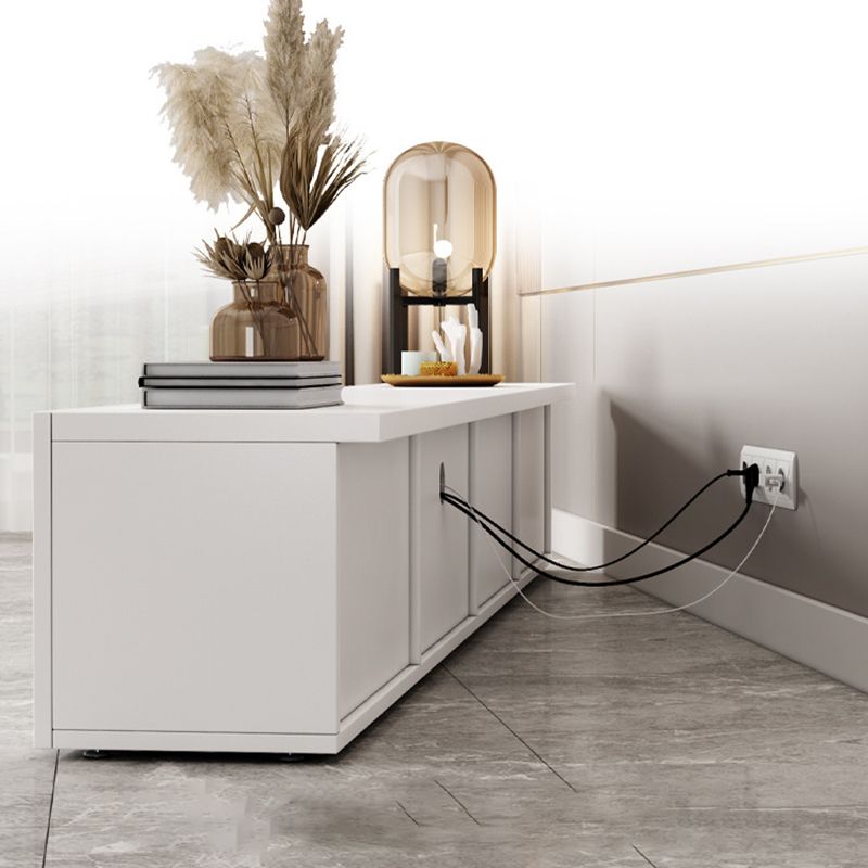 Mobile TV moderno con cassetti/armadi in bianco, console TV in finto legno