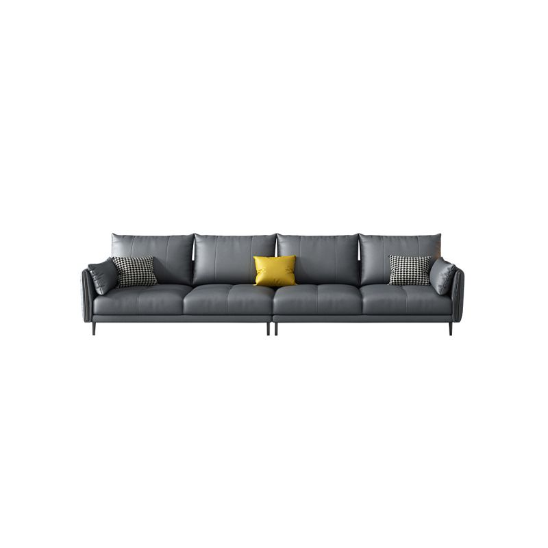 36" High Modern Faux Leather Square Arm Standard Sofa with Bolster Pillows for Living Room Clearhalo 'furn' 'furn_sofas' 'Furniture' 'furniture_sofas' 'Living Room Furniture' 'Sofa' 'sofas' 1200x1200_f7e365f0-96ac-4bee-96bf-183bdbaebf1a