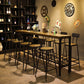 Indoor Industrial Patio Bar Table Rectangle Trestle Bar/Dinette Table in Natural