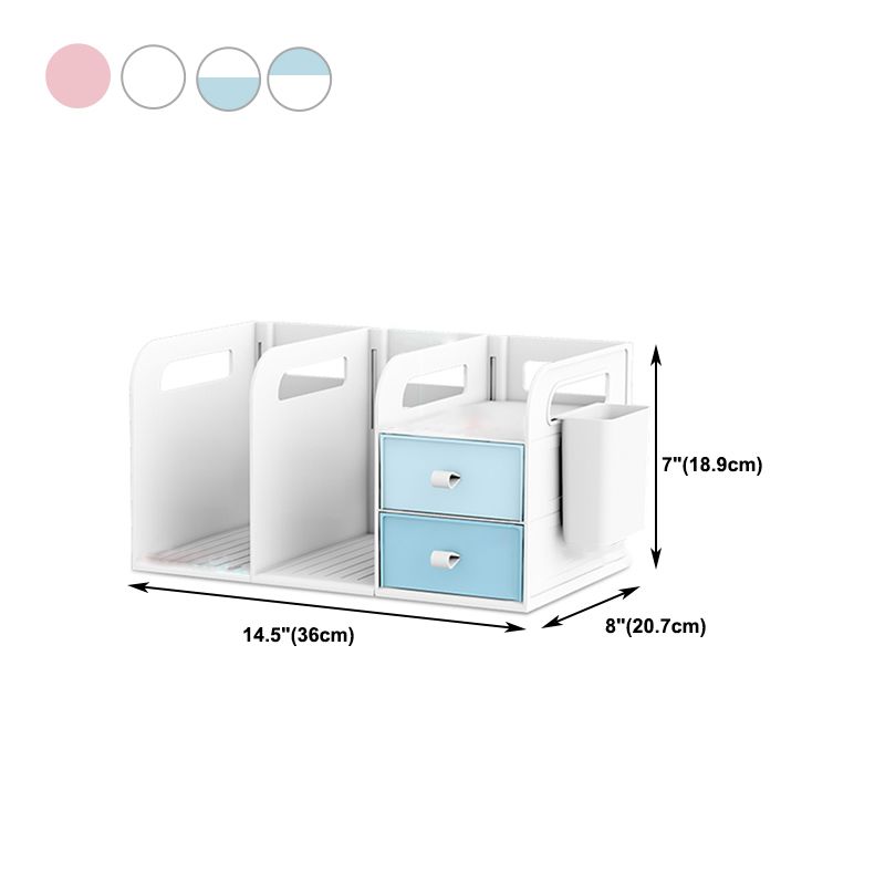 Modern Standard Plastic Bookcase Closed Back Bookshelf for Desk