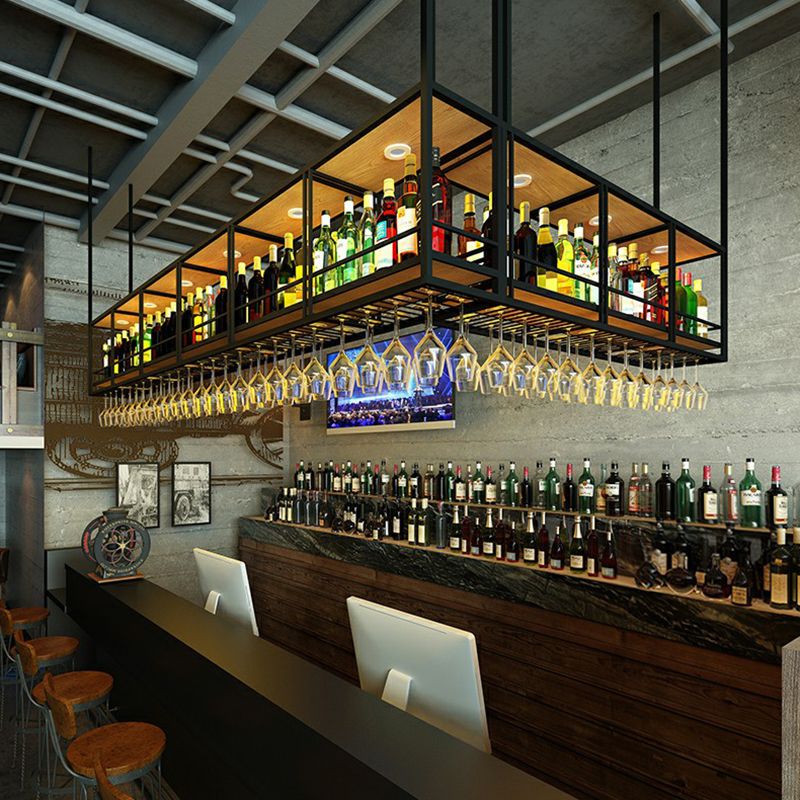 Metal Hanging Wine Glass Rack Modern Black Colour Wine Rack Kit Clearhalo 'furn' 'furn_wine_racks' 'Furniture' 'Kitchen & Dining Furniture' 'Wine Racks' 'wine_racks' 1200x1200_f7e55f19-63e5-4326-8ec9-2694501c5ed6