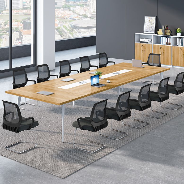 Desk rectángulo de escritorio de madera de ingeniería de estilo contemporáneo para la oficina