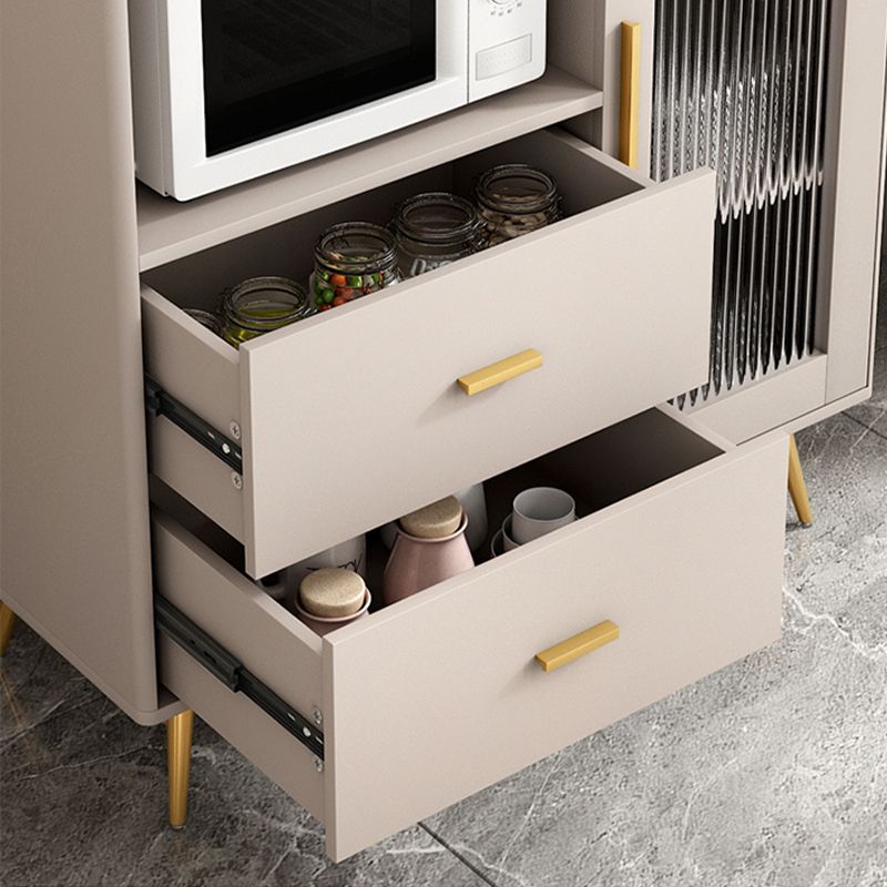 2-ladel gemanipuleerde houten bijbord glamour gestreepte glazen deuren cruerenza met stenen aanrecht