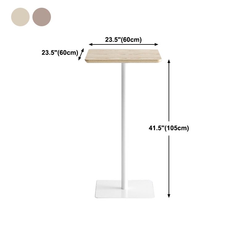 Industrial Solid Wood Bar Dining Table Steel Single Pedestal Bistro Table Fixed Table Clearhalo 'Bar Furniture' 'Bar Tables' 'bar_tables' 'Furniture' 'furniture_bar_tables' 'Kitchen & Dining Furniture' 'kitchen&dining_furn' 'kitchen' 1200x1200_f7eaed94-86c3-4101-9288-b9489c7045bb