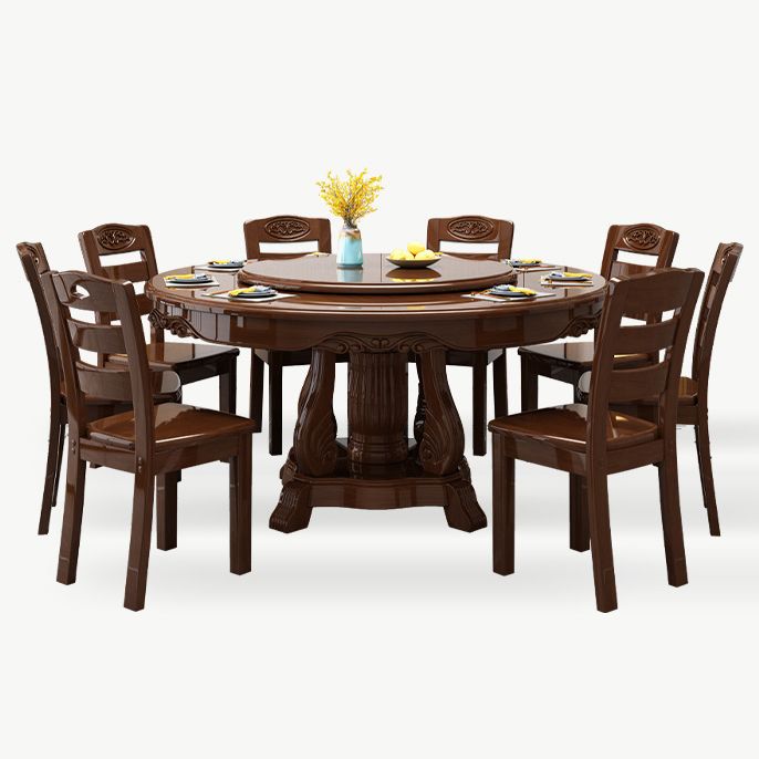 Traditional Dining Table Round Rubberwood Dinner Table for Dining Room Clearhalo 'Dining Tables & Seating' 'Dining Tables' 'dining_table' 'furn' 'furn_dining_table' 'Furniture' 'Kitchen & Dining Furniture' 1200x1200_f7eb8a86-49a5-44e2-ad22-044de004926f