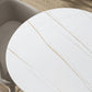 Modern Stone Top Oval Dinette Table Wood Tripod Base Dining Table in White Clearhalo 'Dining Tables & Seating' 'Dining Tables' 'dining_table' 'furn' 'furn_dining_table' 'Furniture' 'furniture_dining_table' 'Kitchen & Dining Furniture' 'kitchen' 'kitchen_dining_table' 1200x1200_f7ec8b76-d564-4483-a959-8900fb4ce255