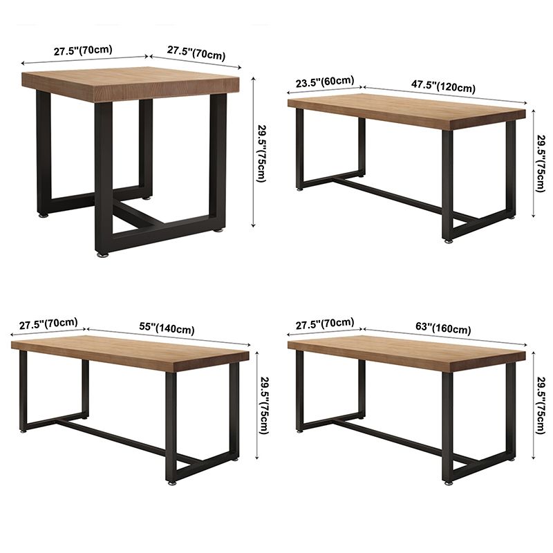 Industrial Dining Table Pine Solid Wood Table with Trestle Base for Dining Room Clearhalo ' dining_table' 'Dining Tables & Seating' 'Dining Tables' 'furn' 'furn_dining_table' 'Furniture' 'furniture_dining_table' 'Kitchen & Dining Furniture' 'kitchen&dining_furn' 'kitchen' 'kitchen_dining_table' 1200x1200_f7ed5e2e-db85-4f8d-8de1-2ac0627731b8