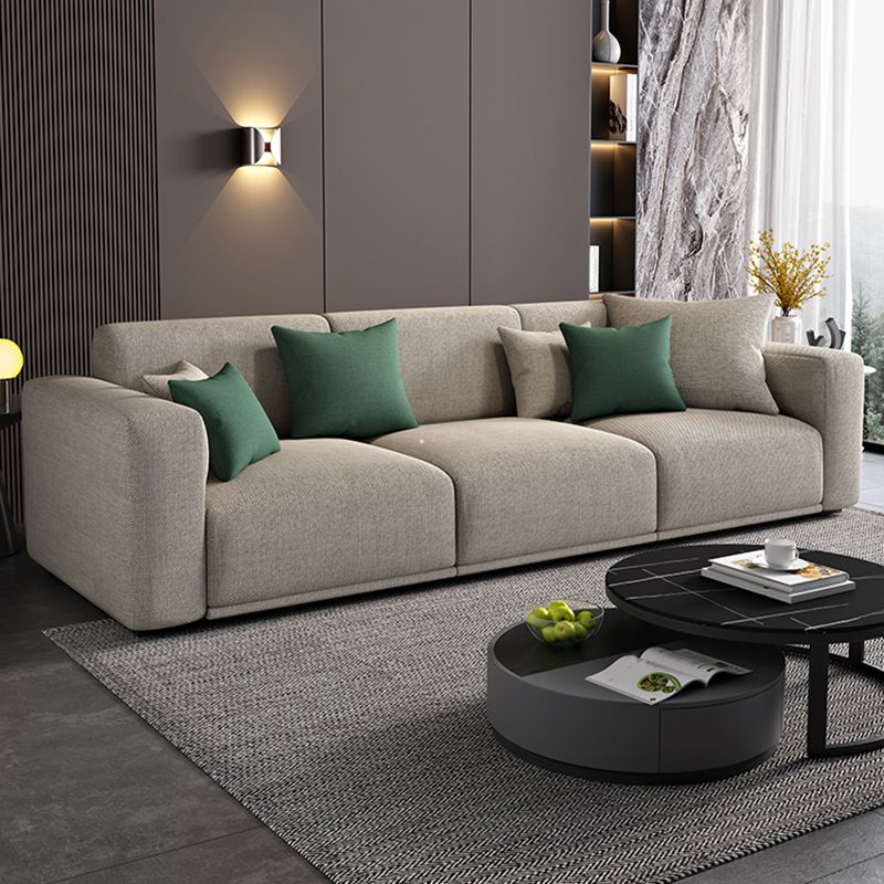 アパート用の現代的なルーズバックシート枕トップアームベージュソファ