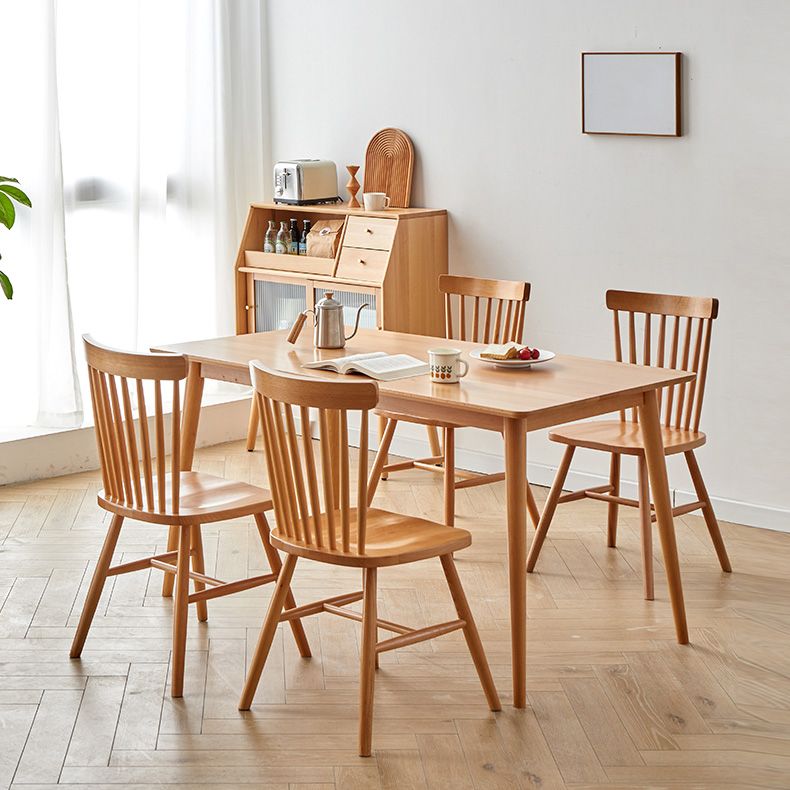 Modern Solid Wood Kitchen Dining Table Standard Rectangle Shape Dining Table with 4 Legs Base Clearhalo ' dining_table' 'Dining Tables & Seating' 'Dining Tables' 'furn' 'furn_dining_table' 'Furniture' 'furniture_dining_table' 'Kitchen & Dining Furniture' 'kitchen&dining_furn' 'kitchen' 'kitchen_dining_table' 1200x1200_f7ee83f8-8a2f-42c9-8a36-28ab8e985a3c