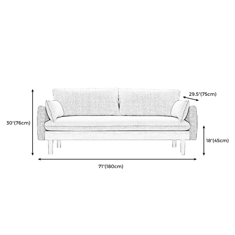 Fabric Grey 3-seat Square Arm Sofa Nordic with 2 Pillows Loveseat Clearhalo 'furn' 'furn_sofas' 'Furniture' 'furniture_sofas' 'kitchen' 'kitchen_sofas' 'Living Room Furniture' 'Sofa' 'sofas' 1200x1200_f7ef80f4-bd7c-4253-87e7-13946c0a5af8