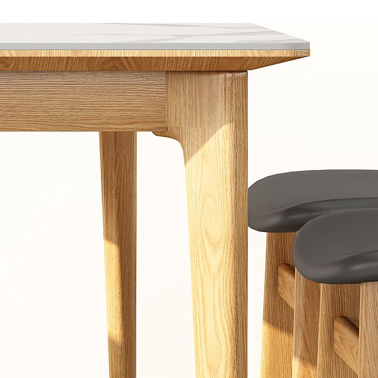 Midcentury Rectangle Dining Table Sintered Stone Table with 4 Legs Wood Base Clearhalo ' dining_table' 'Dining Tables & Seating' 'Dining Tables' 'furn' 'furn_dining_table' 'Furniture' 'furniture_dining_table' 'Kitchen & Dining Furniture' 'kitchen&dining_furn' 'kitchen' 'kitchen_dining_table' 1200x1200_f7f08918-5d08-4435-b33f-711d656c7c55