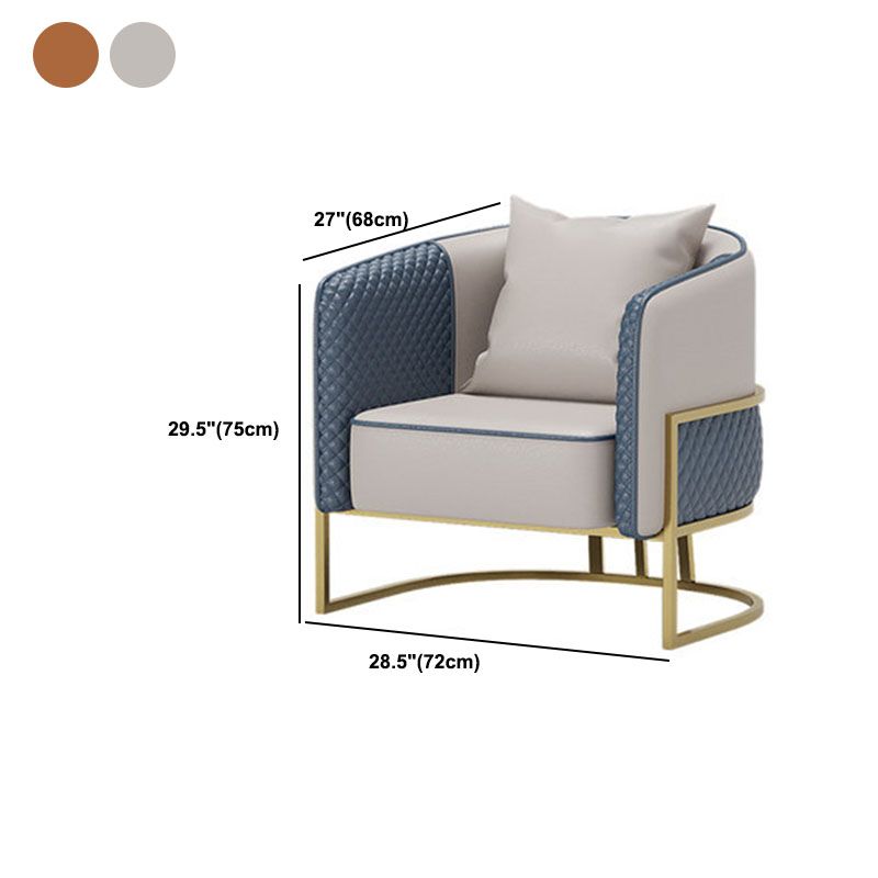 Genuine Leather Sofa Contemporary Tuxedo Arm Sofa with Tight Back