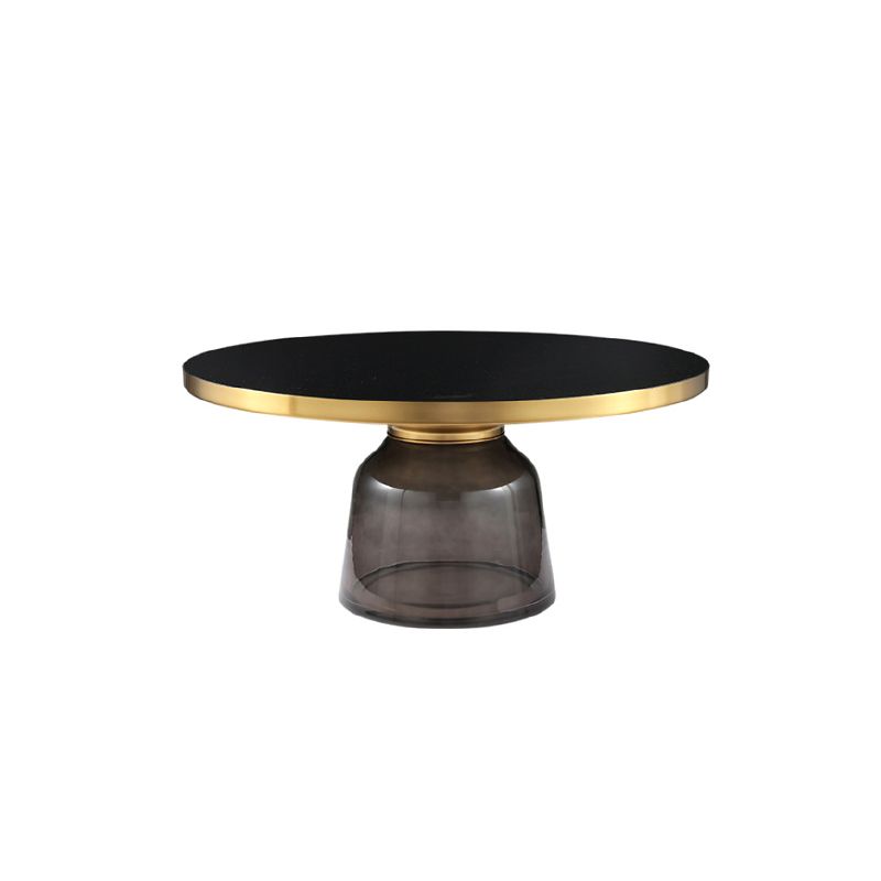 Modernism Pedestal 1 Single Coffee Table Round Glass Cocktail Table Clearhalo 'Coffee & Accent Tables' 'Coffee Tables' 'coffee_tables' 'furn' 'furn_coffee_tables' 'Furniture' 'Living Room Furniture' 1200x1200_f7f24648-1f19-4697-952f-997c7d937c91