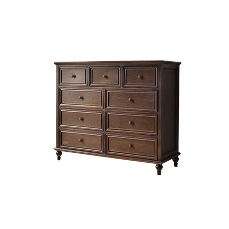 Commode de rangement en bois massif, commode traditionnelle avec tiroirs