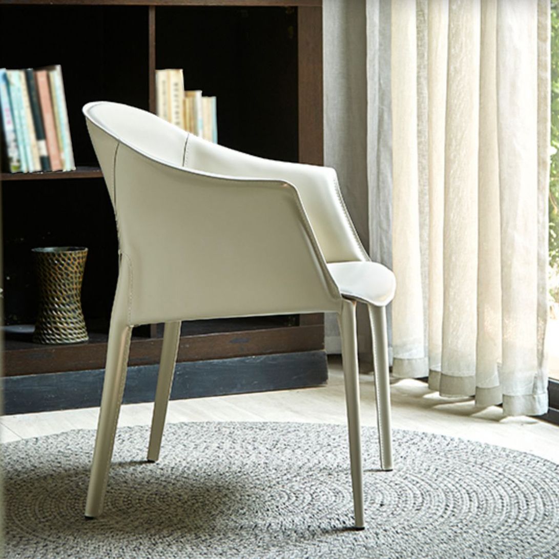 Modern Metal Dining Arm Chair Leather Dining Room Chair for Restaurant Use Clearhalo ' kitchen&dining_furn' 'Dining Chairs' 'Dining Tables & Seating' 'dining_chair' 'furn' 'furn_dining_chair' 'Furniture' 'furniture_dining_chair' 'Kitchen & Dining Furniture' 'kitchen' 1200x1200_f7f30b66-00b3-4a60-8d21-90445b210224