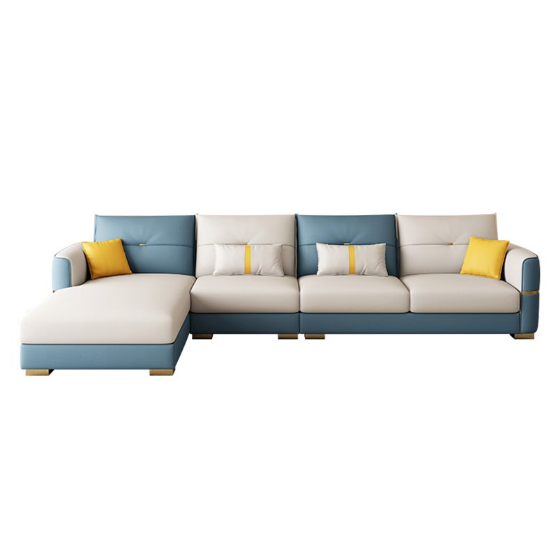 Sqaure Arm Tufted Back Sectional Luxurious 4-seat Sectional Sofa Clearhalo 'furn' 'furn_sectionals' 'Furniture' 'Living Room Furniture' 'Sectionals' 1200x1200_f7f36bcb-600d-4548-b478-f4bdfccd8314
