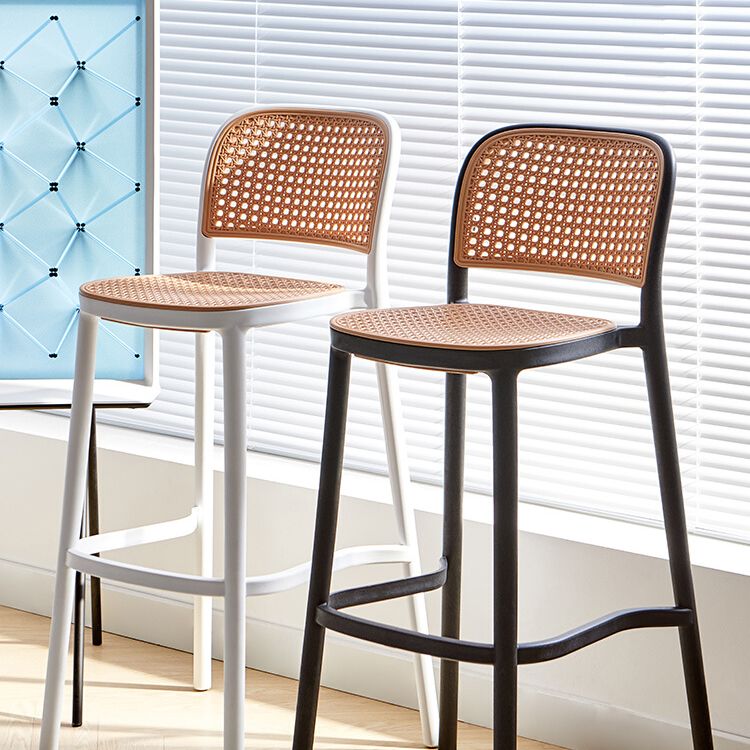 Sgabello da banco di plastica in stile moderno sgabello sul retro con poggiapiedi