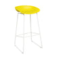 Scandinavian Plastic Bar Stools Footrest Indoor Counter Stool with Metal Legs