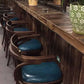 Contemporary Indoor Wood Barstool Swivel Footrest Armed Bar Stool