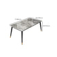 Metal and Stone Table Glam Style Simple Family Rectangular Dining Table Clearhalo 'Dining Tables & Seating' 'Dining Tables' 'dining_table' 'furn' 'furn_dining_table' 'Furniture' 'Kitchen & Dining Furniture' 1200x1200_f7f59b67-b923-4a95-a4e4-acc2c0e2e036