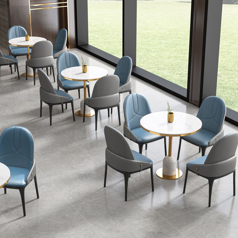 Glamstil Faux Marmor Dining Set rund 1/4/5 Stücke Ess -Set