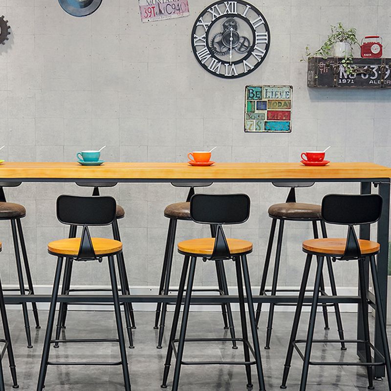 Tabouret de bar à dos basse de style brun de style contemporain avec jambes en métal