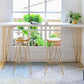 Glam White Wood Counter Table with Rectangle Table Top Gold Legs Table - 42" H Clearhalo 'Bar Furniture' 'Bar Tables' 'bar_tables' 'furn' 'furn_bar_tables' 'Furniture' 'furniture_bar_tables' 'Kitchen & Dining Furniture' 1200x1200_f7f83c6b-57ec-4c71-a655-a4f509cc8a87