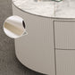 Round Frame Glam Coffee Table Set Slate Nesting Coffee Table Set