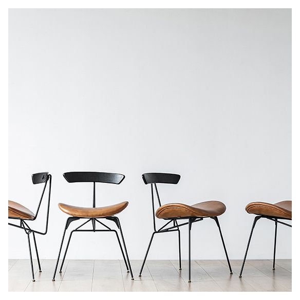 Industrial Upholstered Home Side Chair Matte Finish Open Back Dining Chairs Clearhalo ' kitchen&dining_furn' 'Dining Chairs' 'Dining Tables & Seating' 'dining_chair' 'furn' 'furn_dining_chair' 'Furniture' 'furniture_dining_chair' 'Kitchen & Dining Furniture' 'kitchen' 1200x1200_f7fd11c8-2fc3-4697-8c51-a66f9c2a6fd3