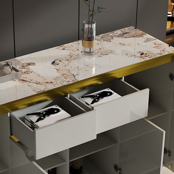 Credenza a buffet a buffet a buffet in pietra con cassetti e armadi